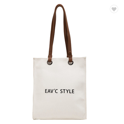 Un bon prix. Sacs à main sur mesure pour femmes à usage récurrent Sacs à main en toile 10 oz avec poignées en cuir en ligne