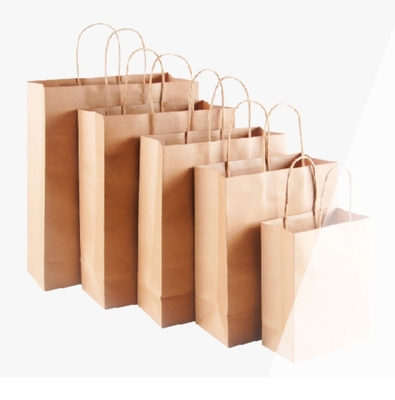 Un bon prix. Sacs en papier d'épicerie Emballage Sacs cadeaux Kraft bruns pour les achats en ligne