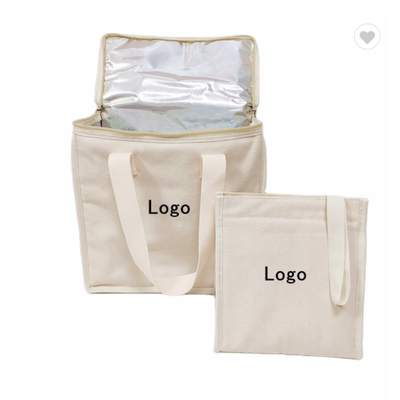 Un bon prix. Sac alimentaire écologiquement isolé Sac de déjeuner en toile de coton pour le supermarché en ligne