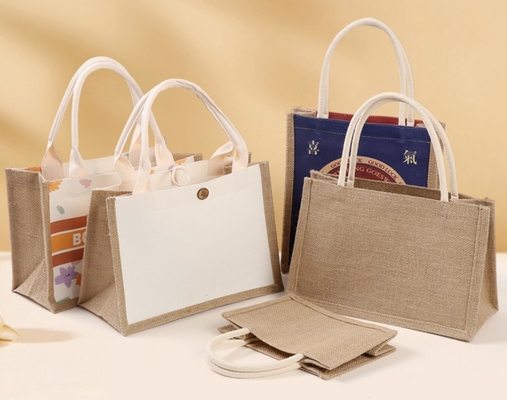 Un bon prix. Sacs de jute personnalisés en tissu en tissu de tissu en tissu de jute en ligne