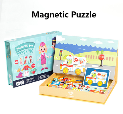 Un bon prix. Magnétique préscolaire éducatif Puzzles Jigsaw Plateau Traffic Dress Pour les enfants en ligne