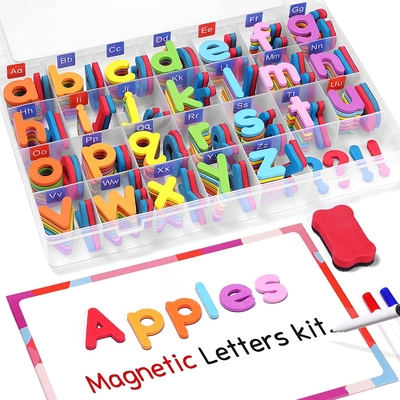Un bon prix. Kit de lettres magnétiques en classe 208 pièces Magnetes à double face Foam Alphabet pour les enfants d'âge préscolaire Spell en ligne