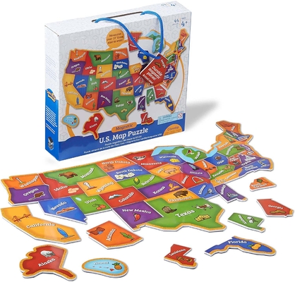Un bon prix. 44 pièces Magnétique USA Carte Puzzle amusant Géographie Pour les enfants âgés de 4+ en ligne