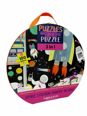Un bon prix. 100 pièces Enfants d'âge préscolaire Puzzle en papier en forme de géant 3 en 1 Station spatiale 18 x 18,5 pouces en ligne