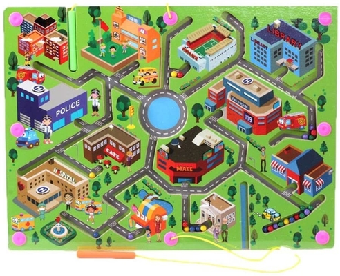 Un bon prix. Jeux de société de la ville de la circulation en bois puzzles magnétiques labyrinthe Jeux éducatifs en ligne
