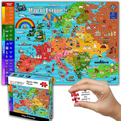 Un bon prix. Carte de l'Europe en couleur 1000 pièces de papier Puzzle pour enfants 12 ans et plus Adolescents Adultes Familles en ligne