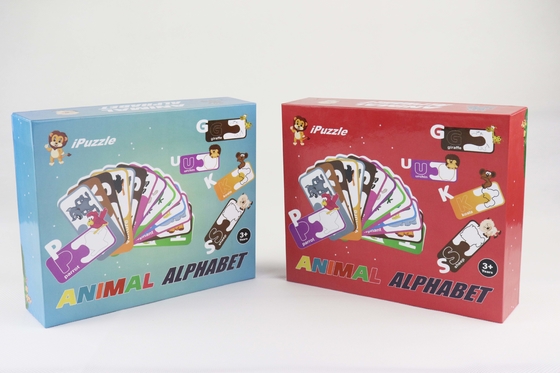 Un bon prix. Laque en papier carton gris Puzzle d'animal Cartes correspondant à l'alphabet en ligne