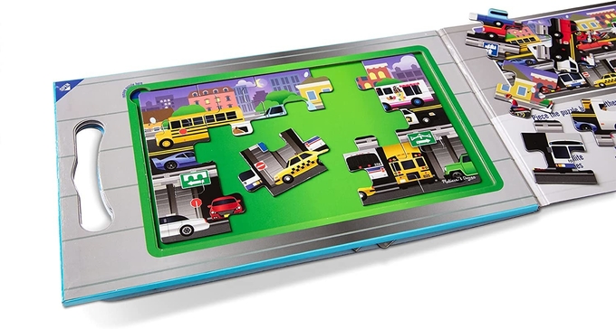 Carry Magnétique Puzzle Voyage Jouet Véhicule 15 Pièce Vert 1